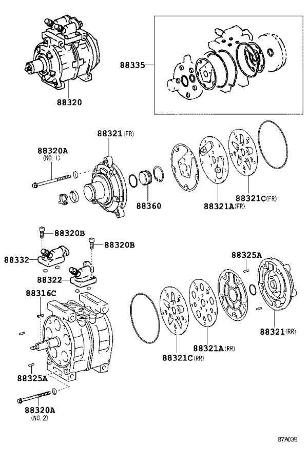 Air Conditioner Compressor Gasket 88335-36050 for Toyota Coaster