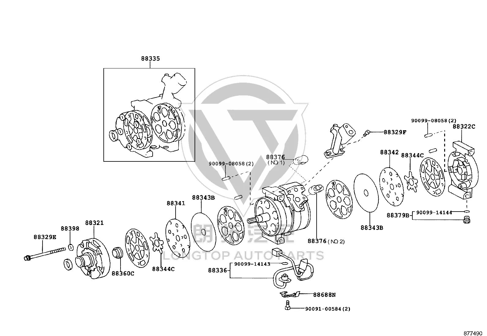 AC Compressor Sensor 88336-33130 for Toyota Camry