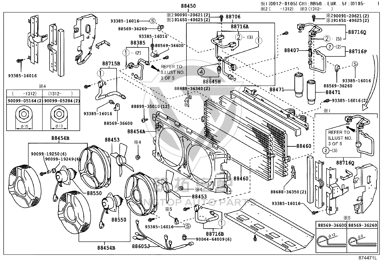 Condenser 88340-36070 for Toyota Coaster