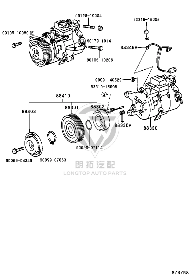 AC Compressor Magnetic Clutch 88410-3A220 for Toyota Crown