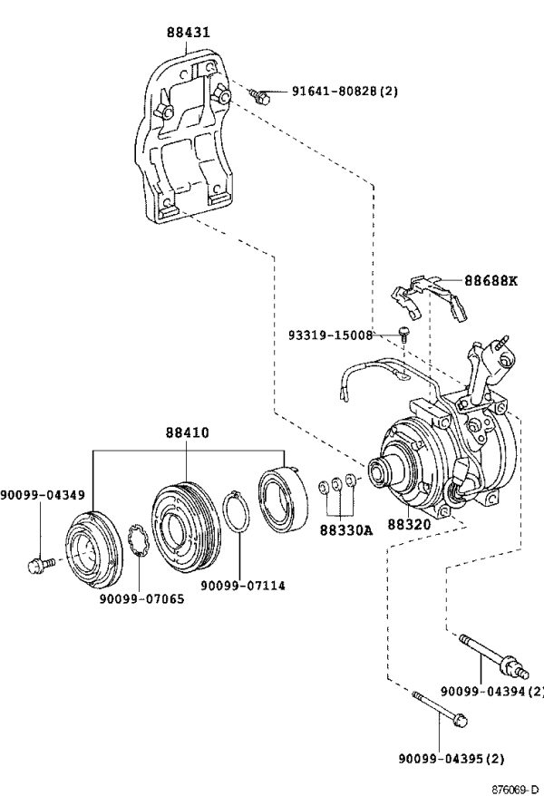AC Compressor Magnetic Clutch 88410-48040 for Lexus RX300