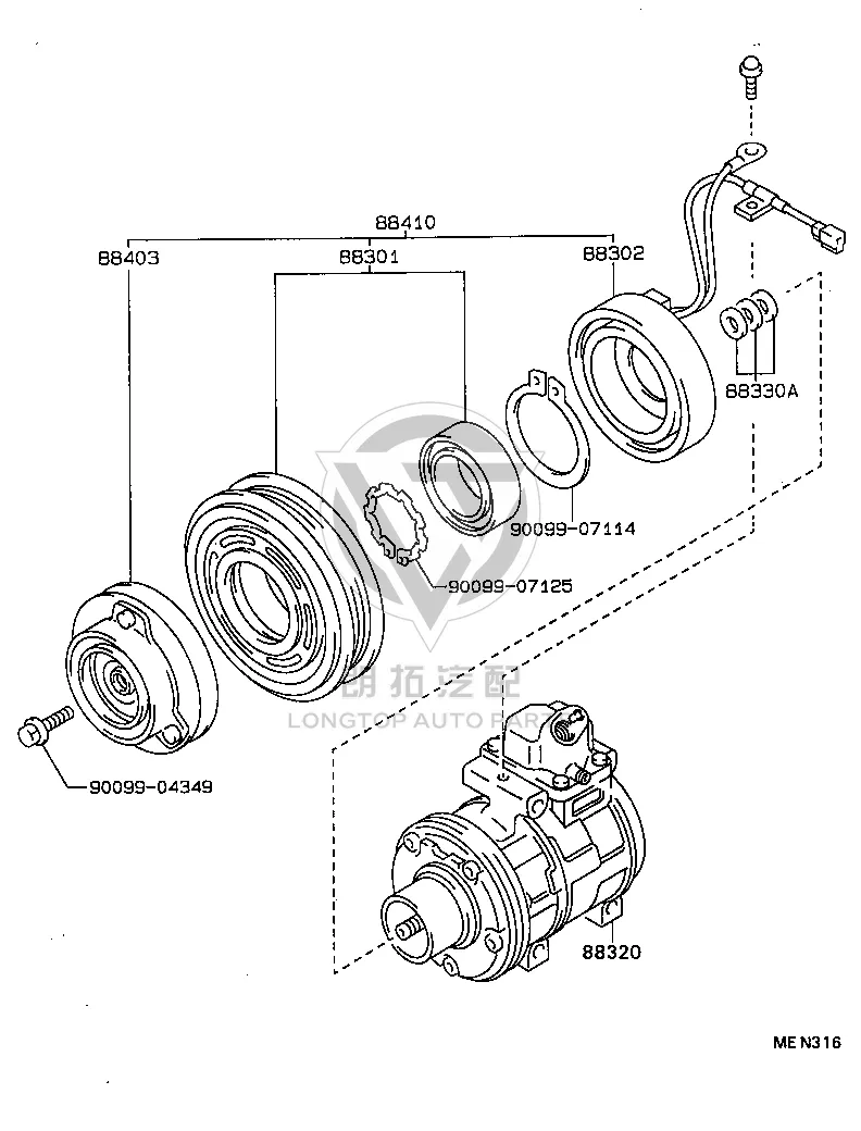 AC Compressor Magnetic Clutch 88410-60330 for Toyota CRESSIDA