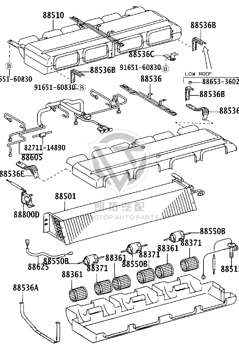 Blower Motor Assembly 88550-36130 for Toyota Coaster
