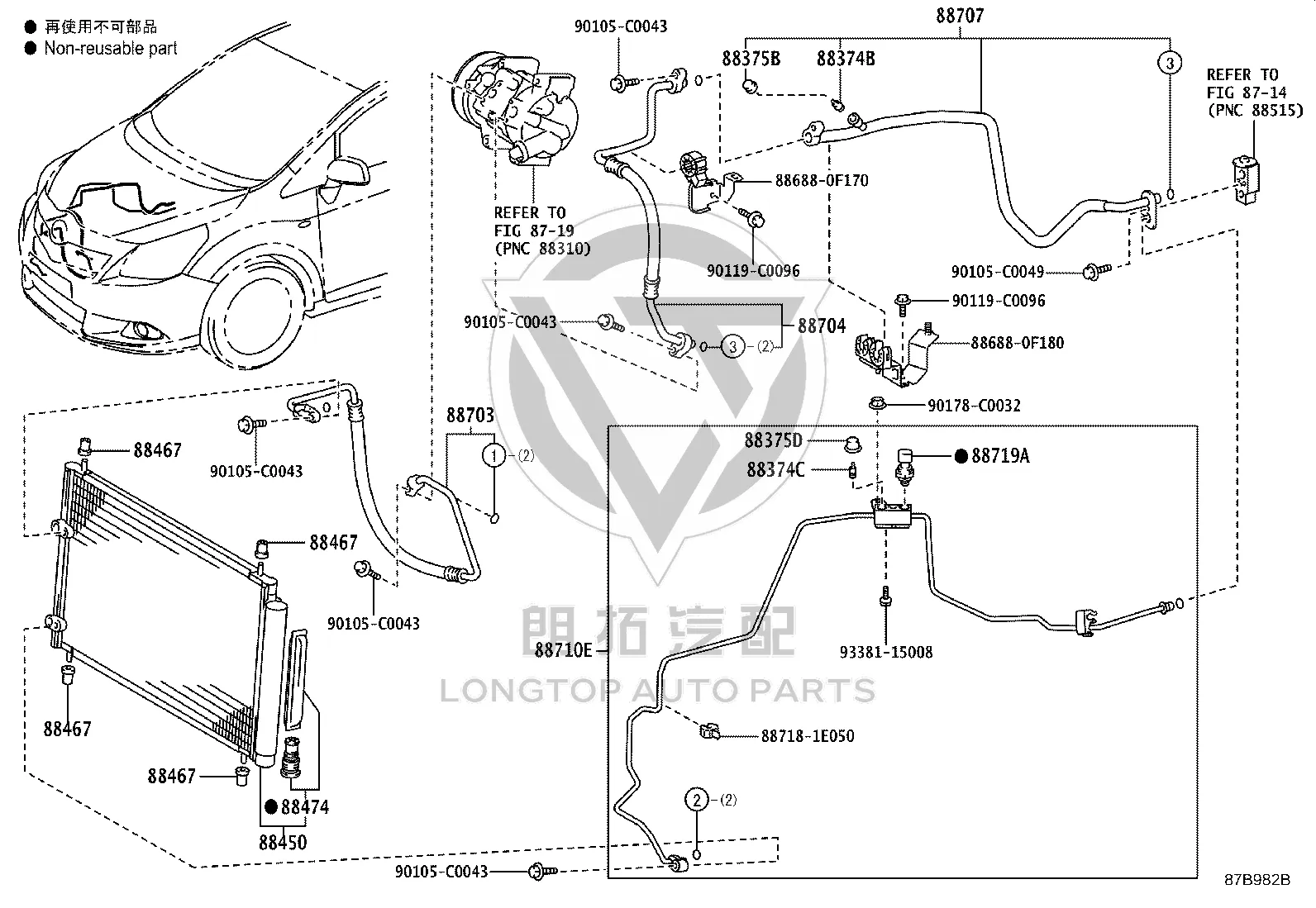 Condenser 88450-0F160 for Toyota E’Z