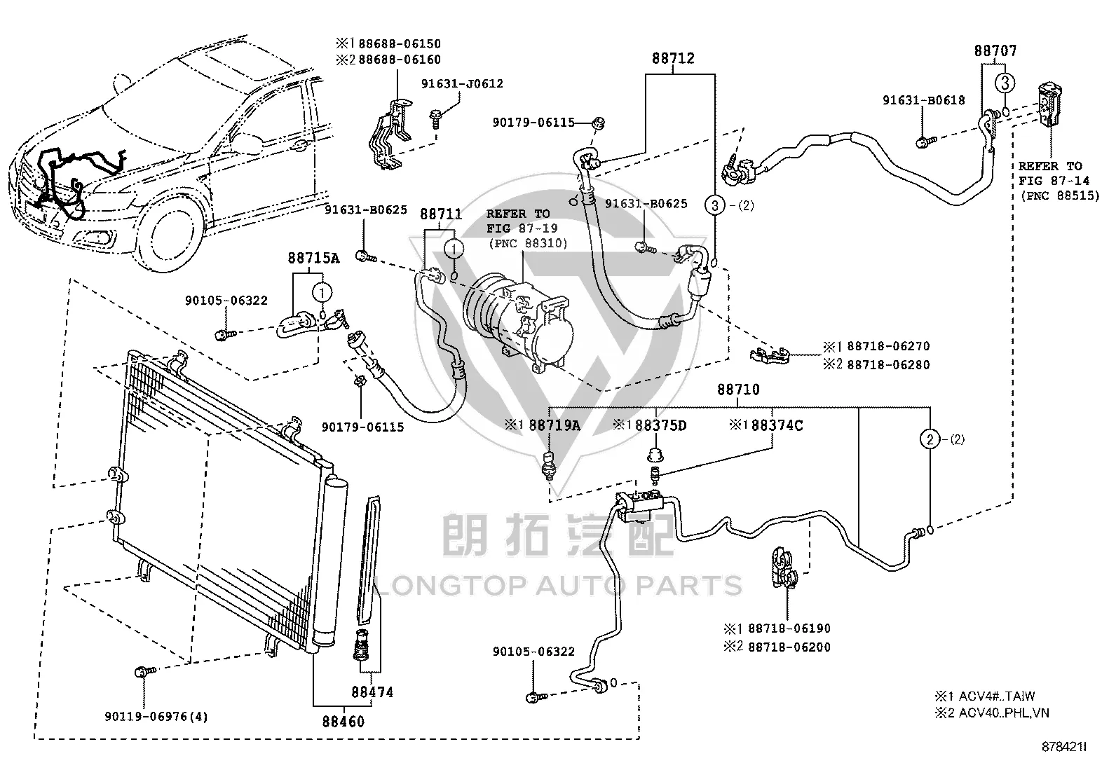 Condenser 88460-06160 for Toyota Camry