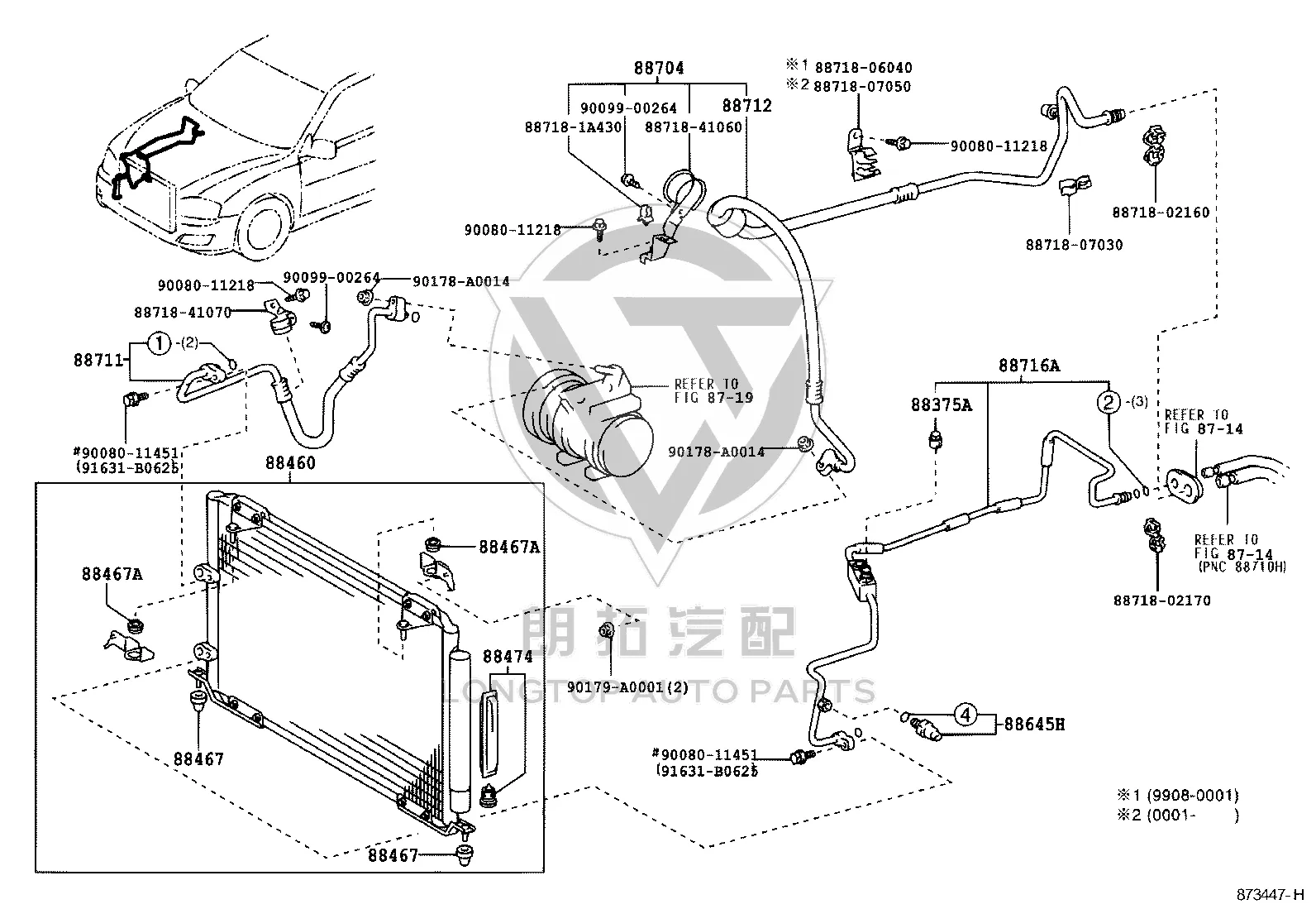 Condenser 88460-07032 for Toyota Avalon