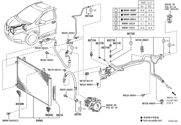 Condenser 88460-08030 for Toyota Sienna