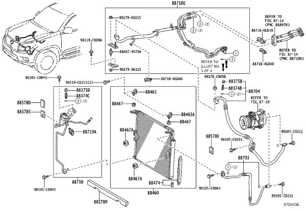 AIR CONDENSER NO. 1 BRACKET 88463-0G010 for Toyota Land Cruiser Prado
