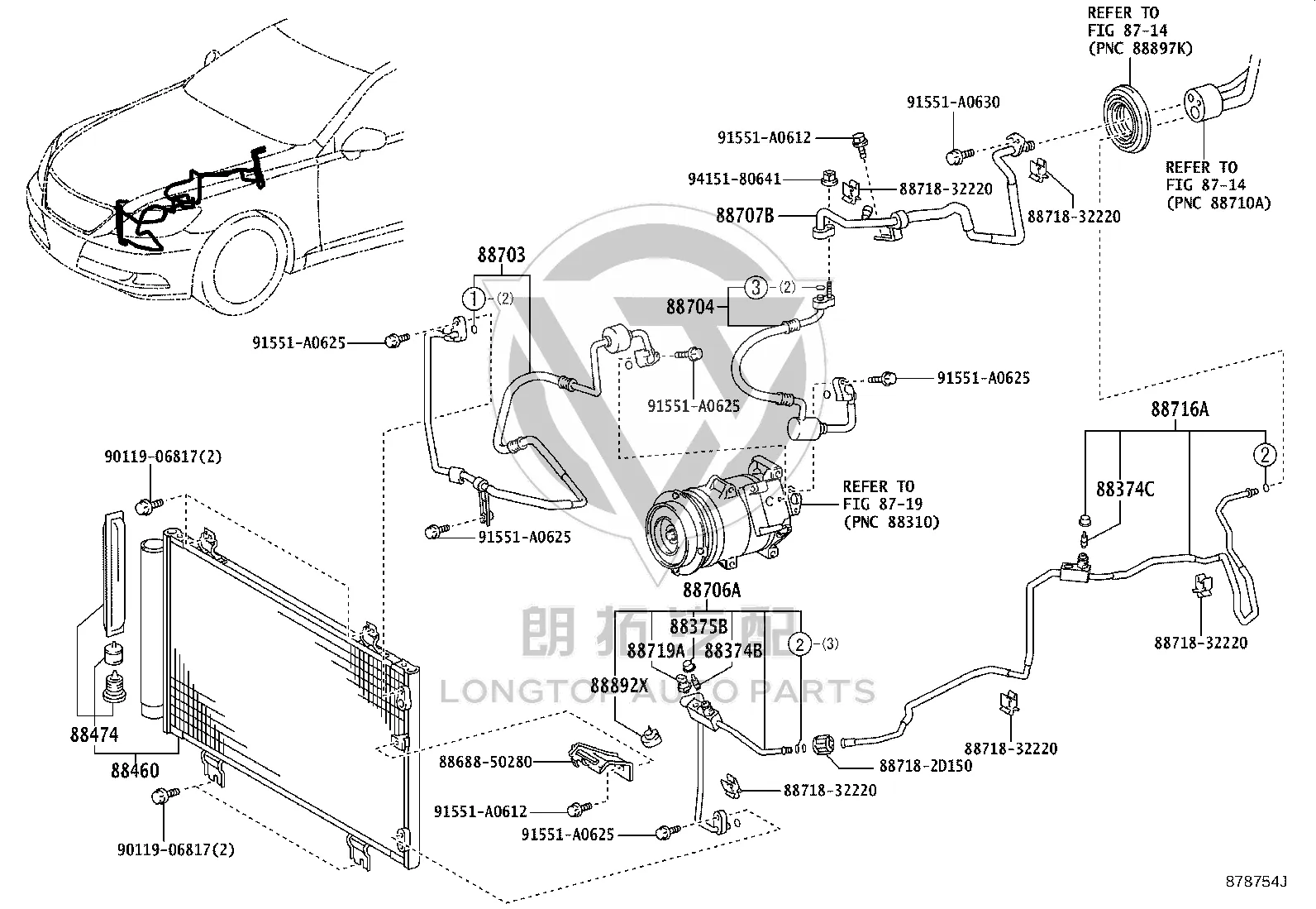 Condenser 88460-50201 for Lexus LS460