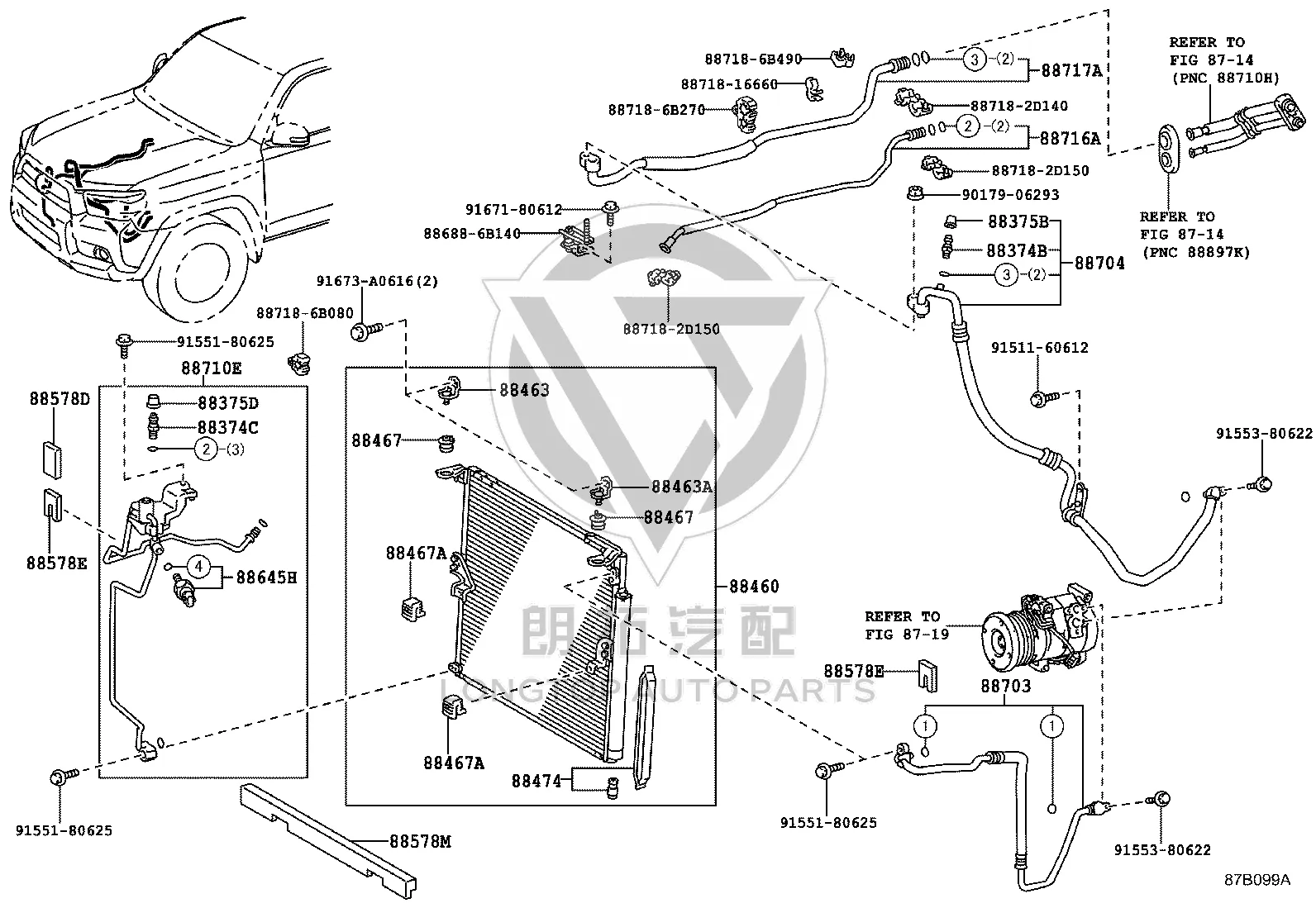 A/C Suction Hose 88717-6B220 for Toyota 4Runner
