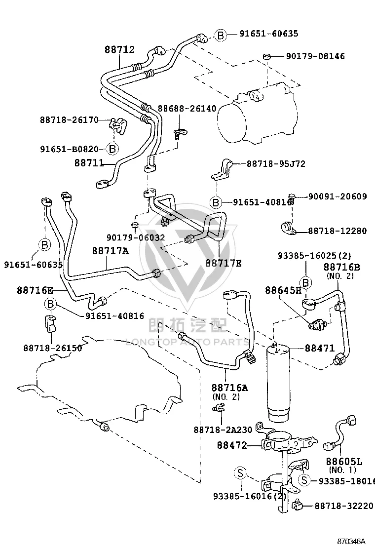 Cooler Refrigerant Liquid Pipe A 88716-26840 for Toyota Hiace