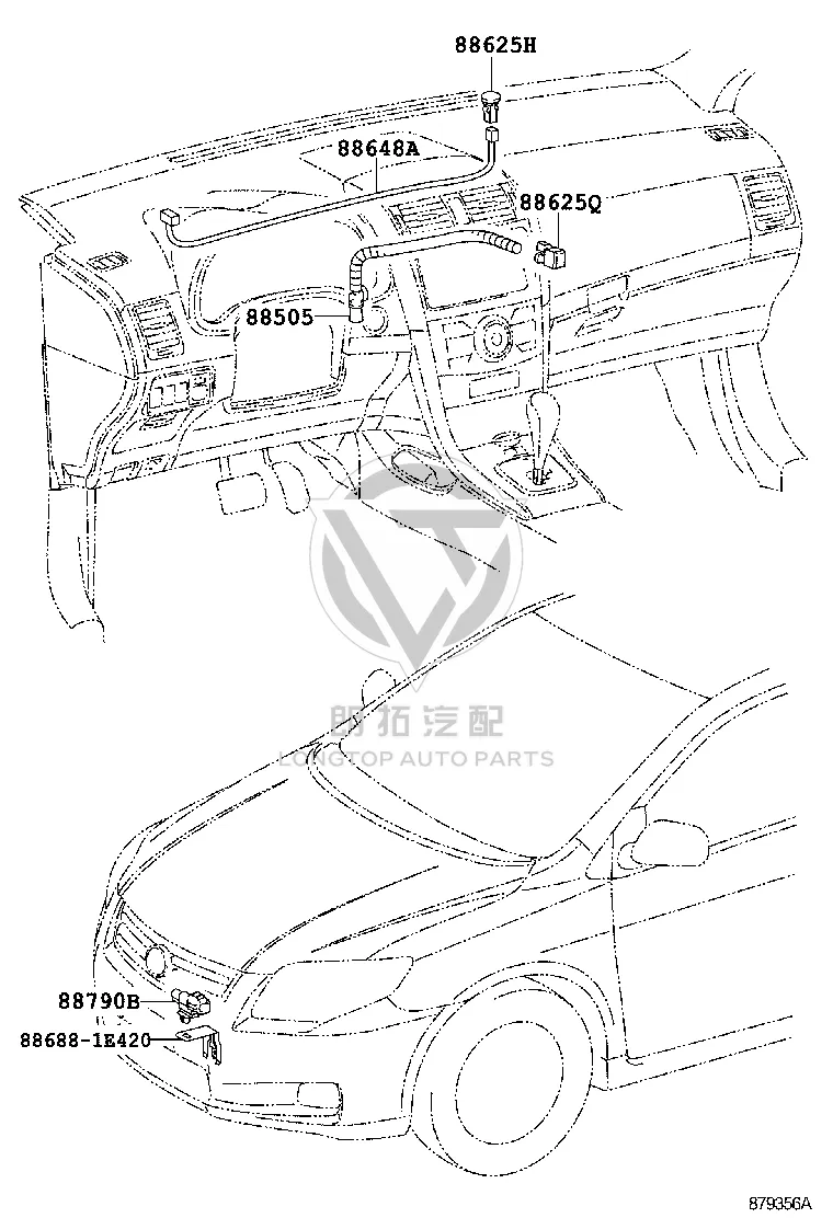 Cooler wire harness 88648-02290 for Toyota Corolla