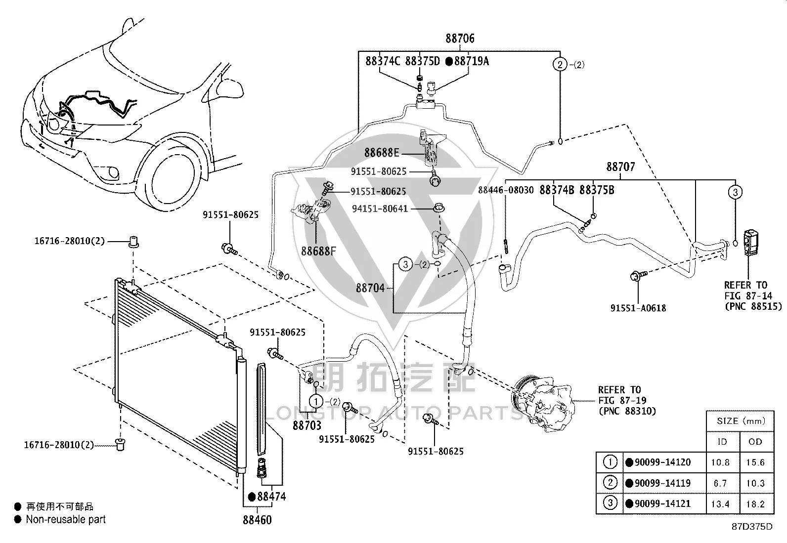 Condenser 88460-42110 for Toyota RAV4