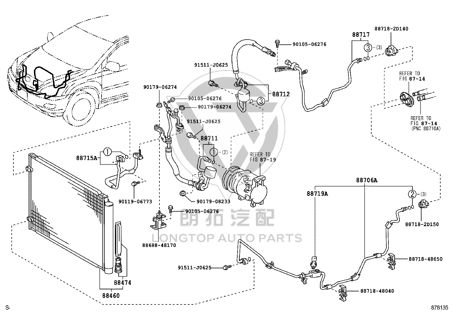 Bracket Cooler 88688-48170 for Toyota Harrier, RX300 & RX330