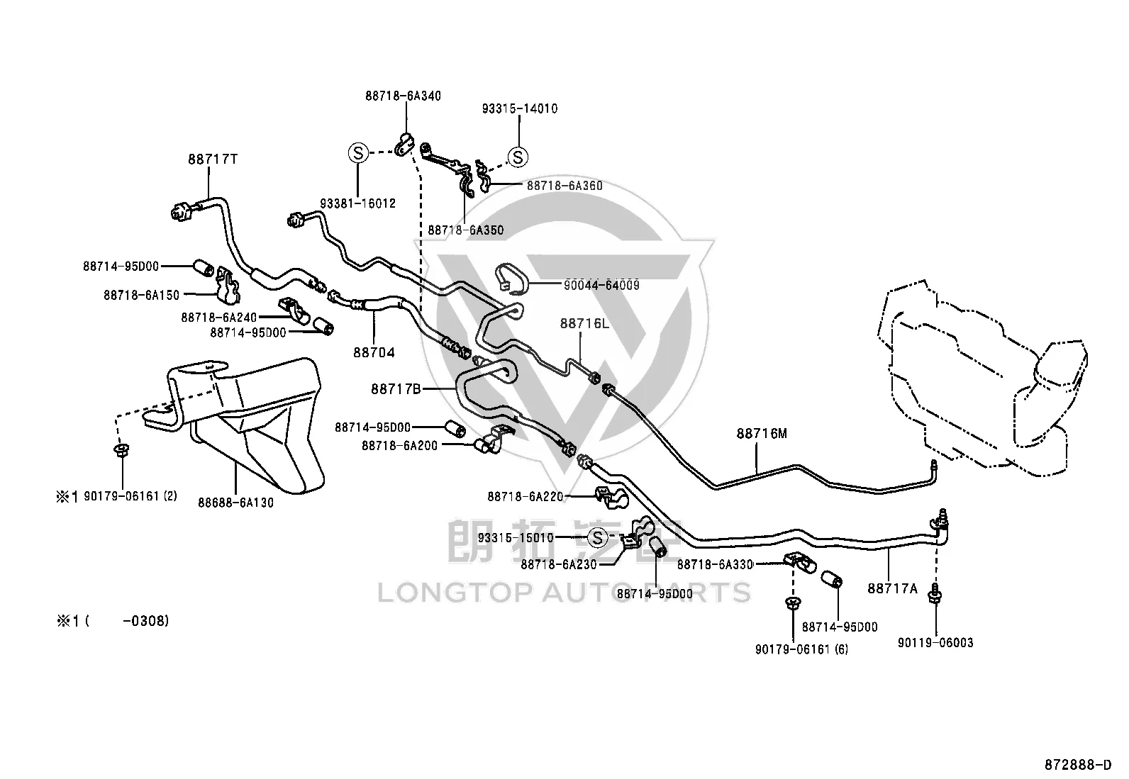 Air Conditioning Low-Pressure Tube 88704-60230 for Toyota Land Cruiser