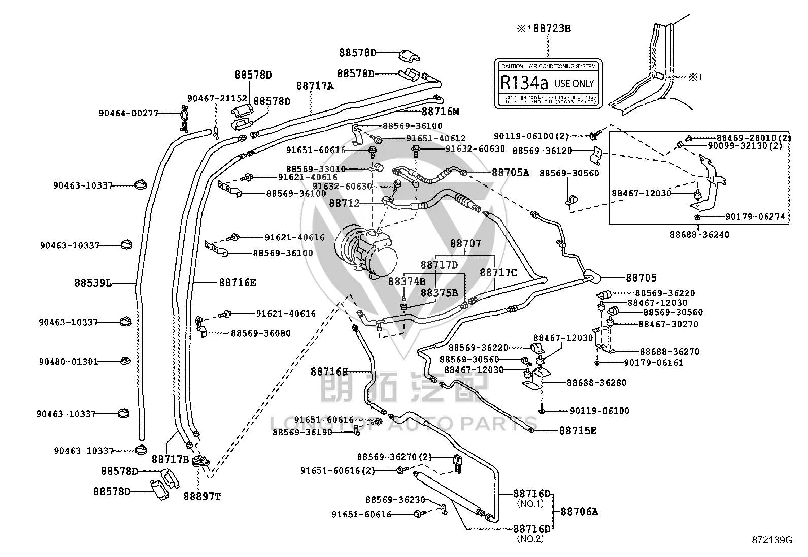 AC High Pressure Liquid Line 88705-36060 for Toyota Coaster