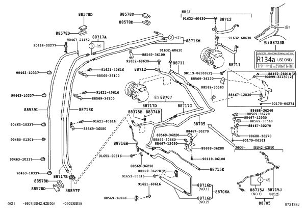 AC Low Pressure Suction Hose 88707-36061 for Toyota Coaster