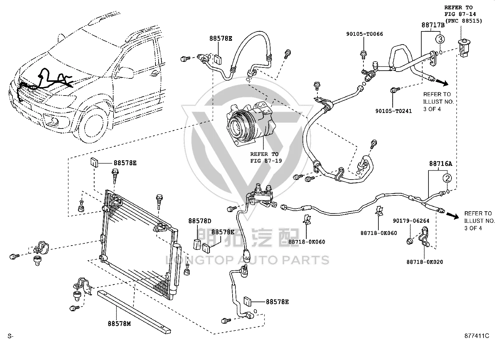 AC High Pressure Hose 88716-0KJ10 for Toyota FORTUNER