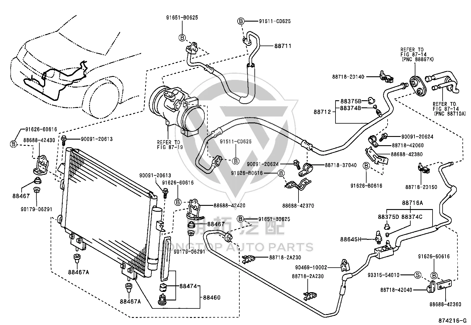AC High Pressure Liquid Line 88716-42200 for Toyota RAV4
