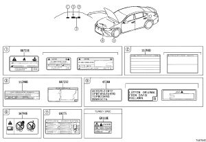 No.1 Battery Warning Label G9275-33080 for Lexus ES350
