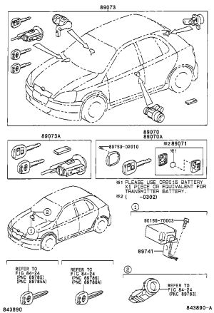 Remote Key Fob 89070-0D020 for Toyota Avensis
