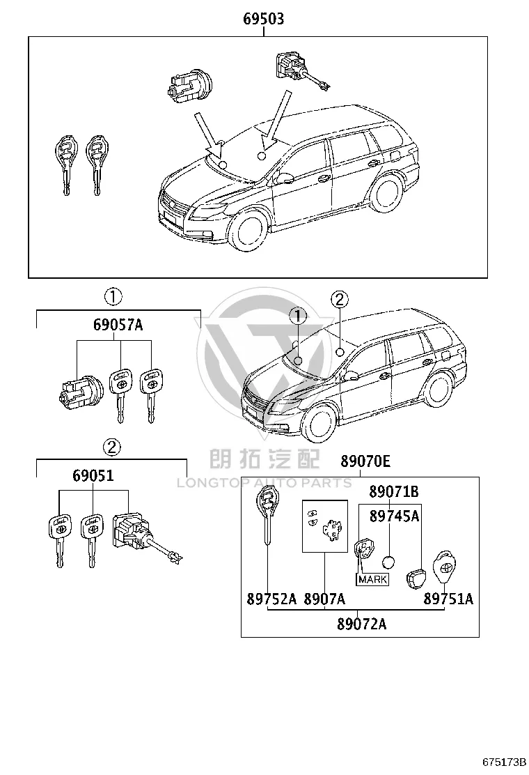 Remote Key Transmitter 89071-28201 for Toyota Wish