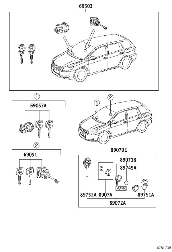 Remote Key Transmitter 89071-28201 for Toyota Wish