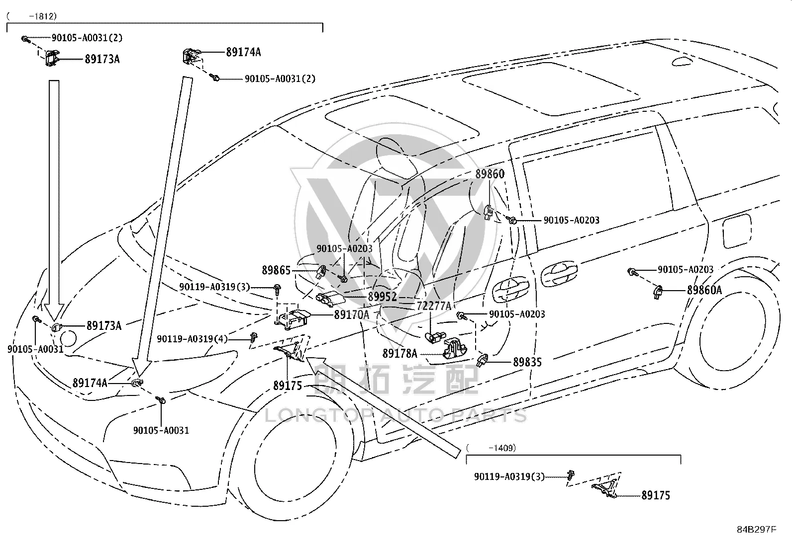 Airbag Computer 89170-08240 for Toyota Sienna