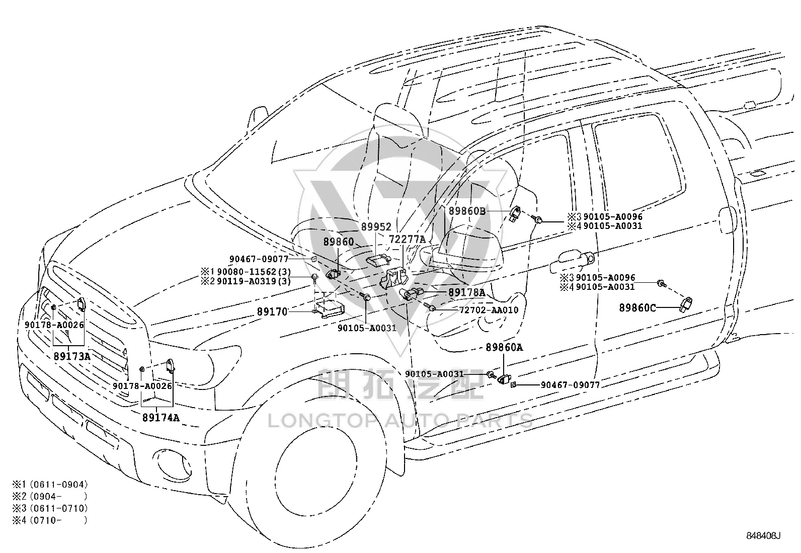 Airbag Control Module 89170-0C640 for Toyota Tundra