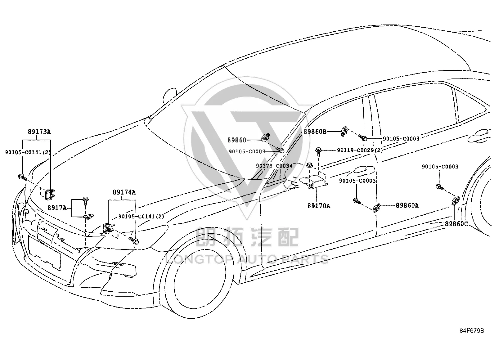 Airbag Computer 89170-0N060 for Toyota Crown