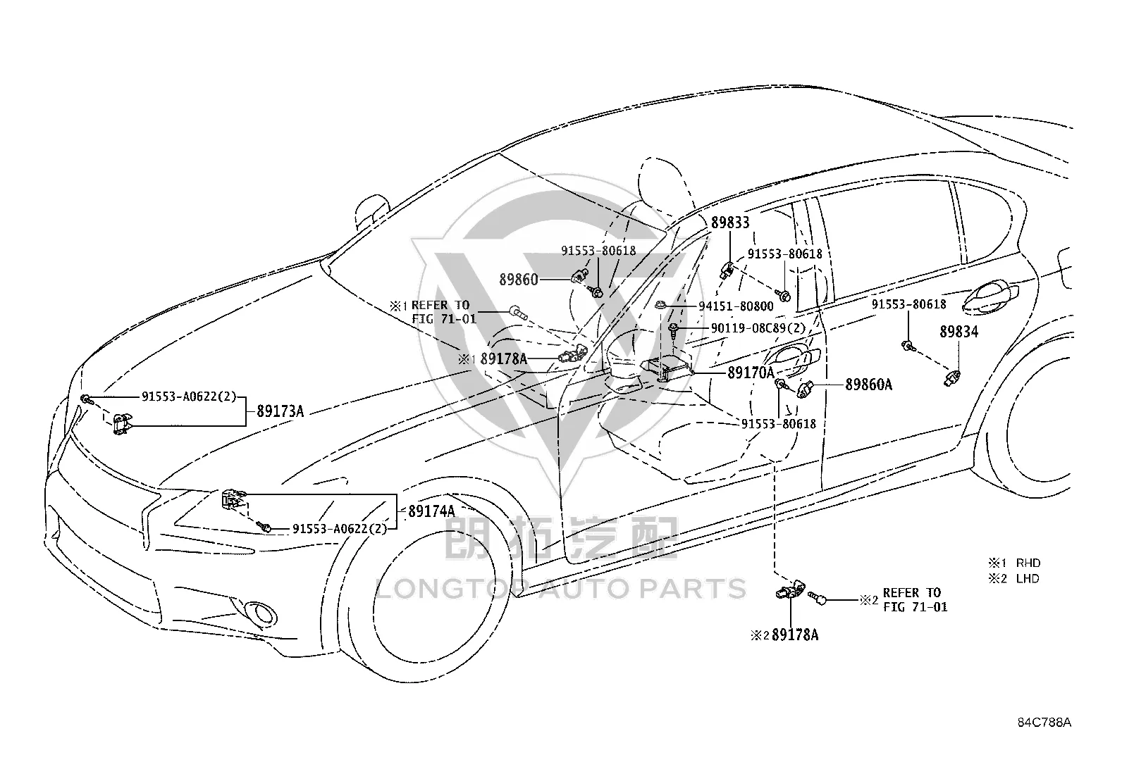 SRS Airbag Control Module 89170-30B90 for Lexus GS Series