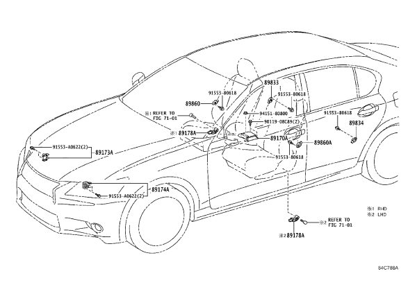 SRS Airbag Control Module 89170-30B90 for Lexus GS Series