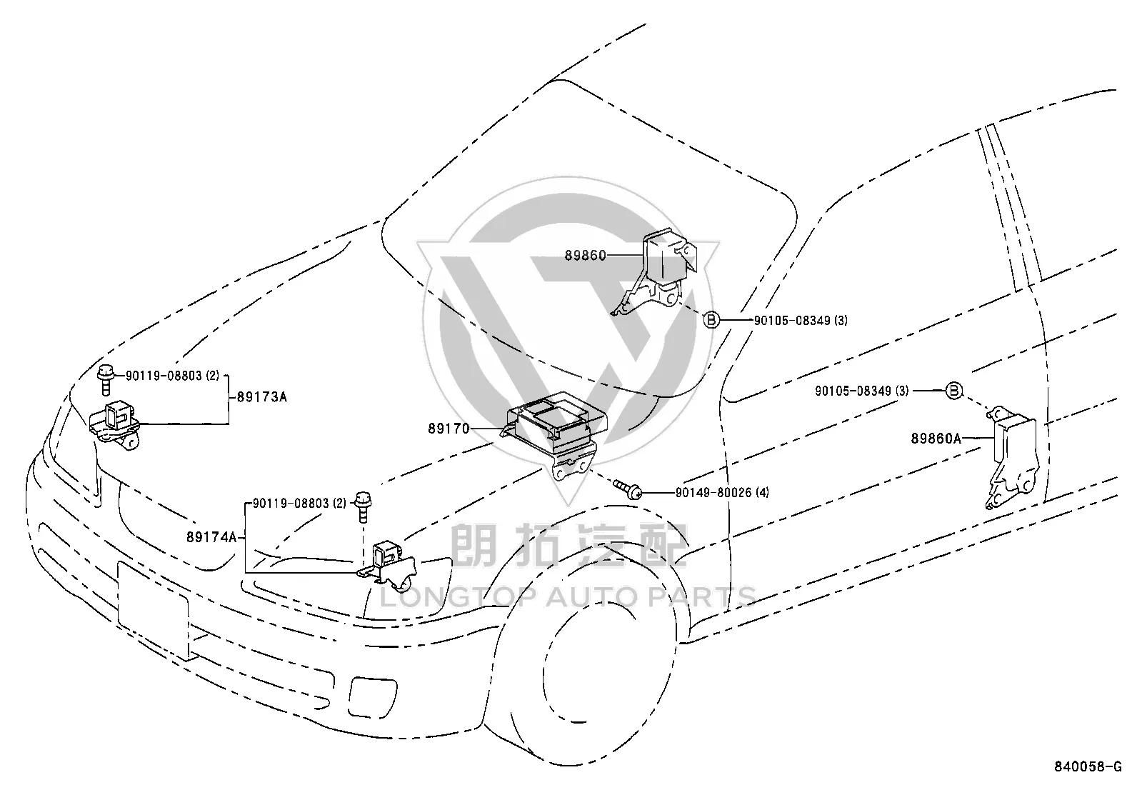 Airbag Computer 89170-33100 for Toyota MARK 2 WG