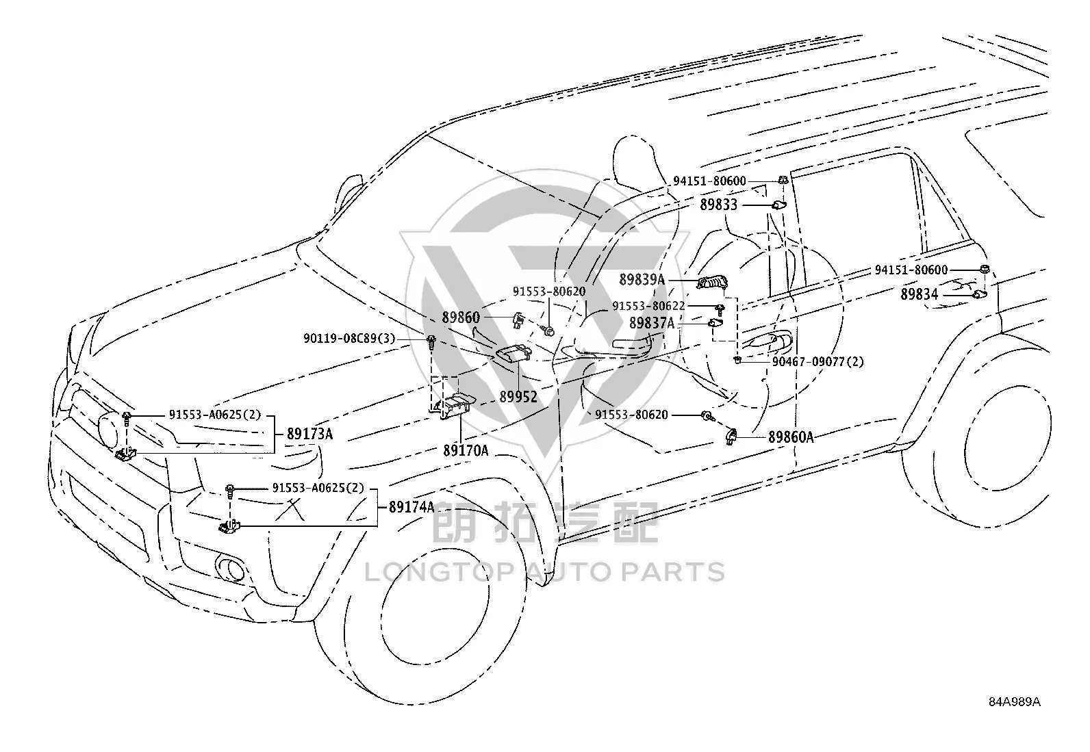 Airbag Control Module 89170-35480 for Toyota 4Runner
