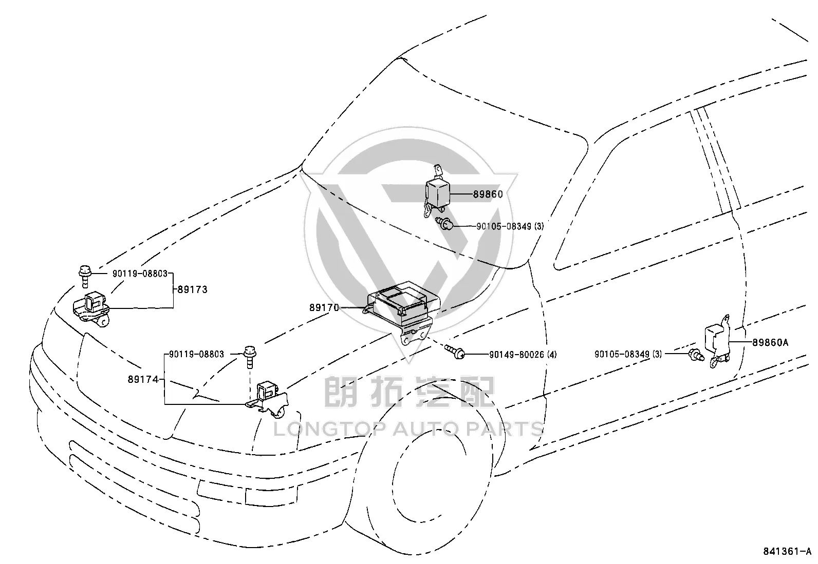 SRS Airbag Control Module 89170-41010 for Toyota Avalon