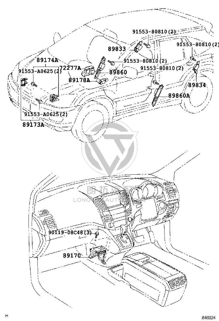 SRS Airbag Control Module 89170-48160 for Lexus RX400H