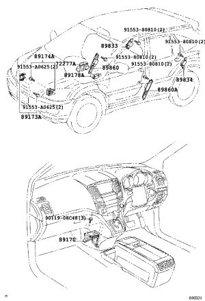 SRS Airbag Control Module 89170-48160 for Lexus RX400H