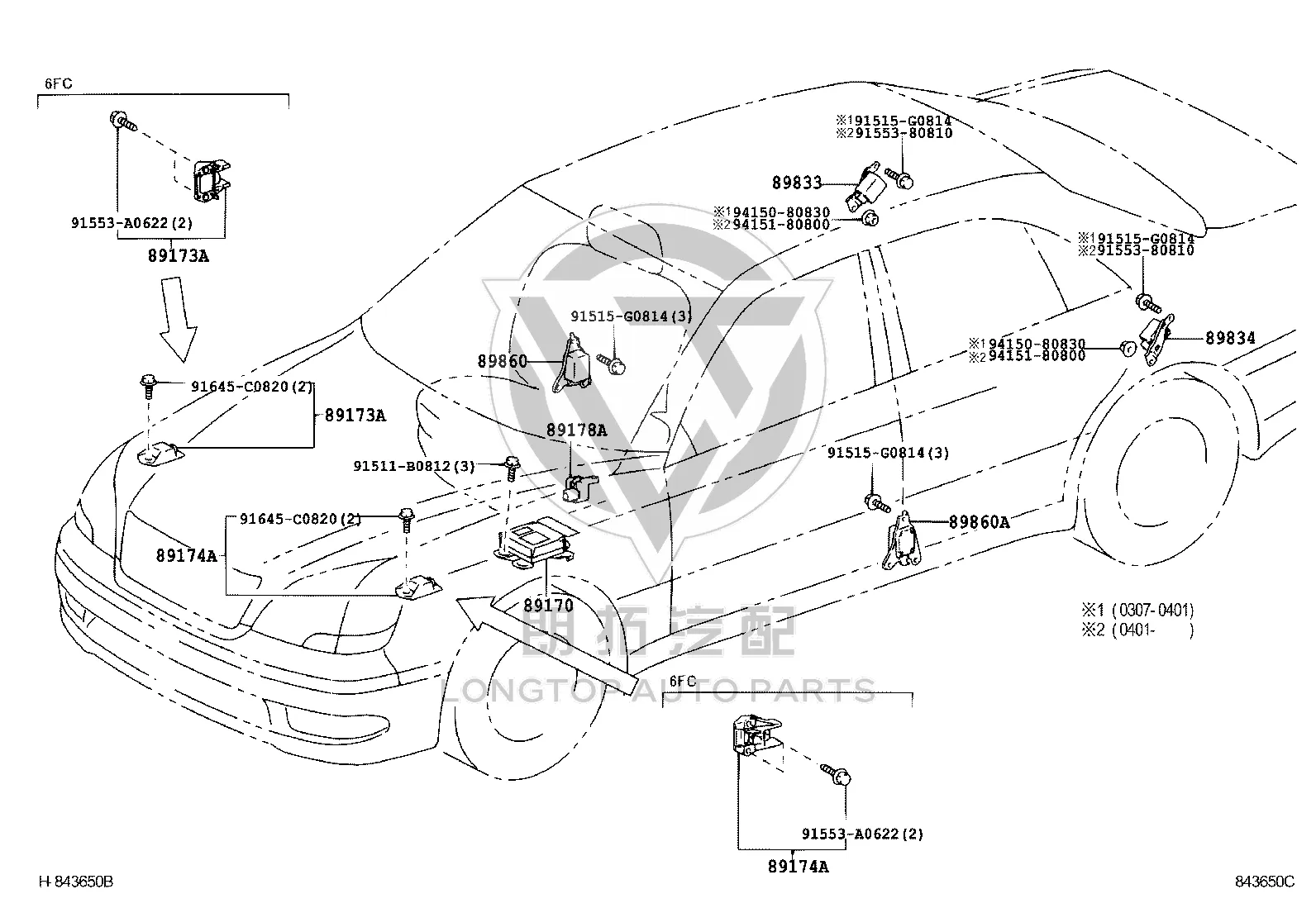 SRS Airbag Control Module 89170-50120 for Lexus LS430