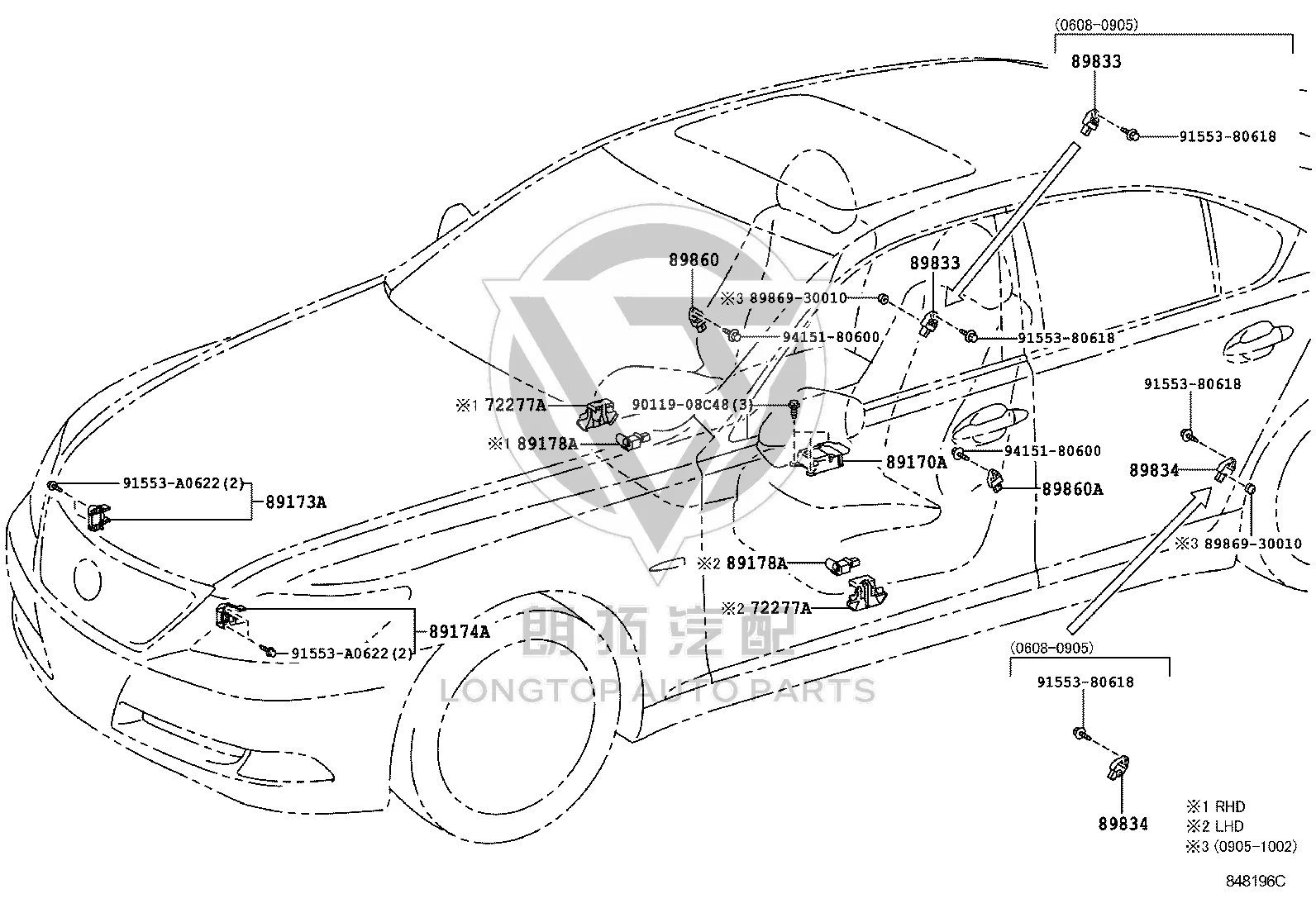 Airbag Computer 89170-50630 for Lexus LS460