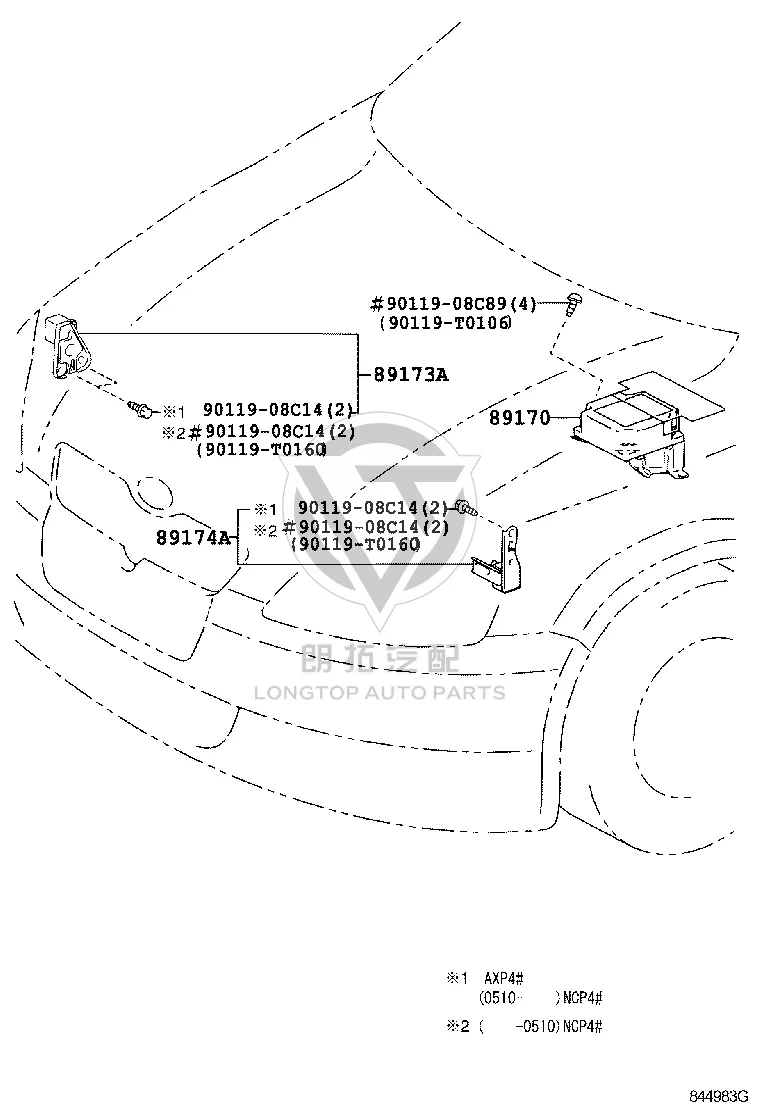 SRS Airbag Control Module 89170-52180 for Toyota Vios