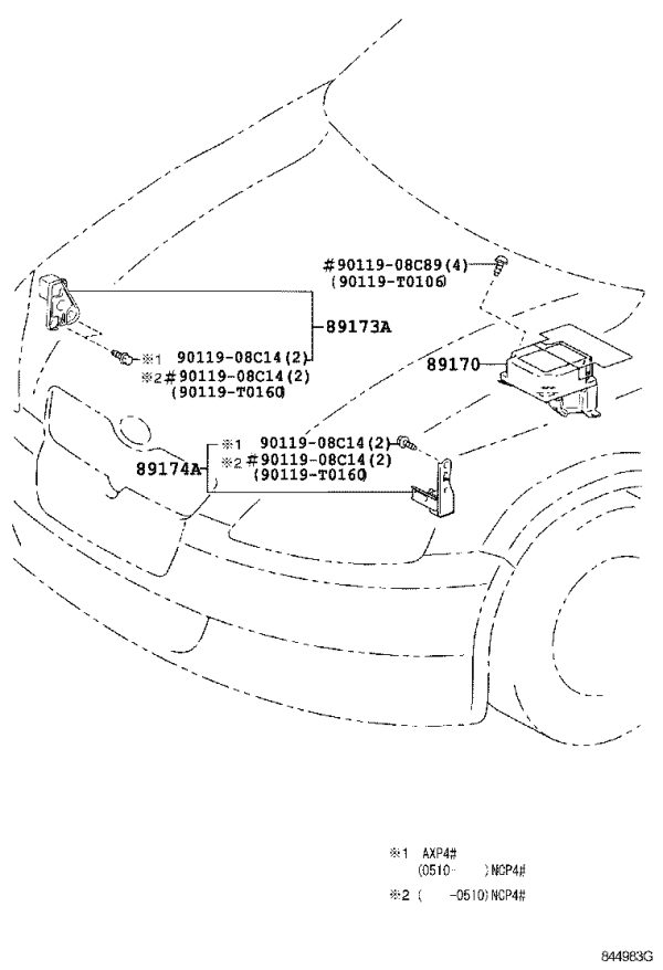 SRS Airbag Control Module 89170-52180 for Toyota Vios