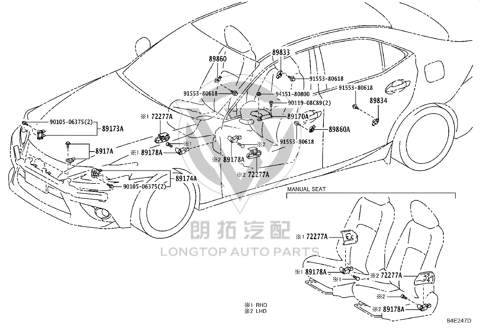 Airbag Computer 89170-53680 for Lexus IS