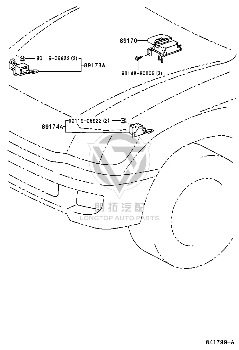 SRS Airbag Control Module 89170-60171 for Toyota Land Cruiser