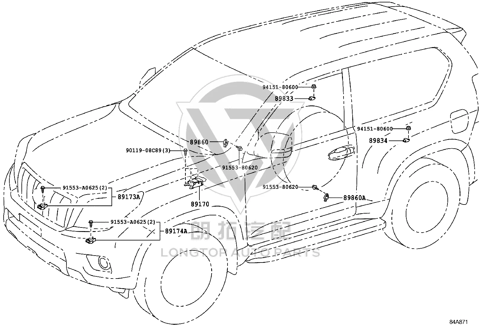 Airbag Control Module 89170-60461 for Toyota Land Cruiser Prado
