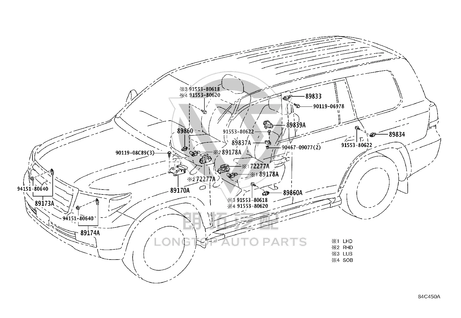 Airbag Computer 89170-60790 for Toyota Land Cruiser