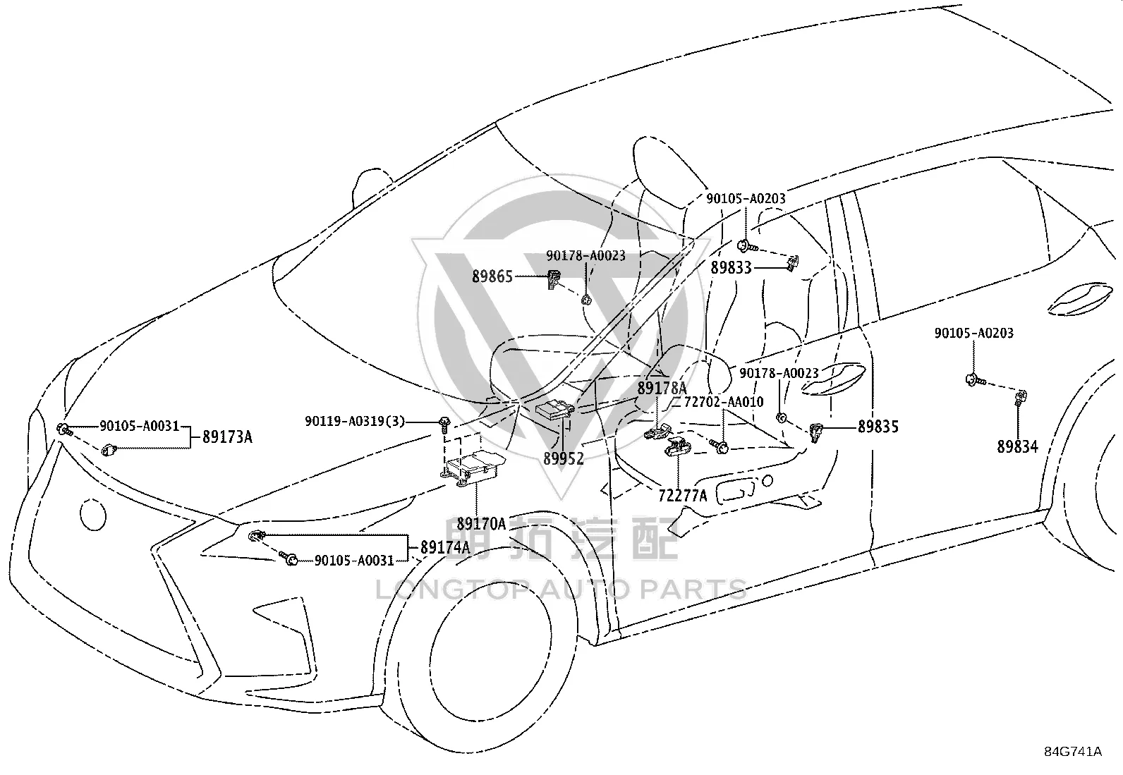 Front Airbag Sensor 89173-09640 for Toyota Sienna