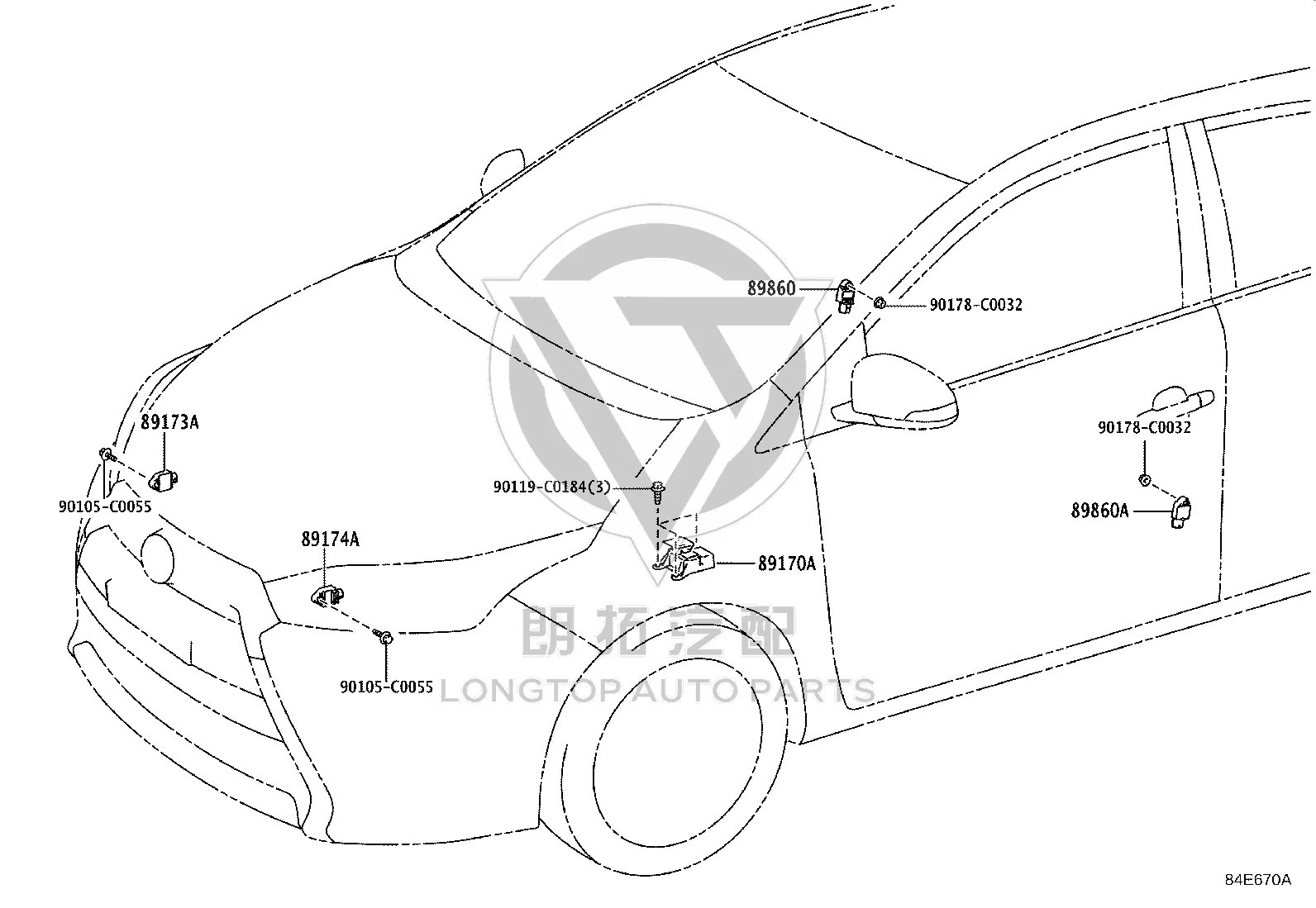 Right Front Airbag Impact Sensor 89173-09895 for Toyota RAV4