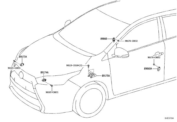 Right Front Airbag Impact Sensor 89173-09895 for Toyota RAV4