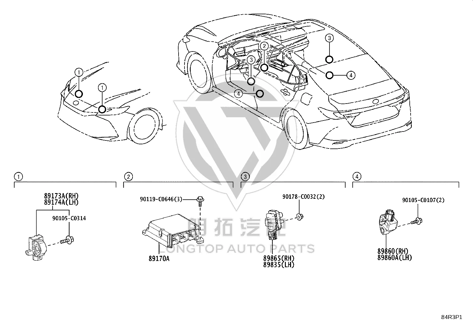 Front Airbag Sensor (Right) 8917309-D80 for Toyota Front Lander