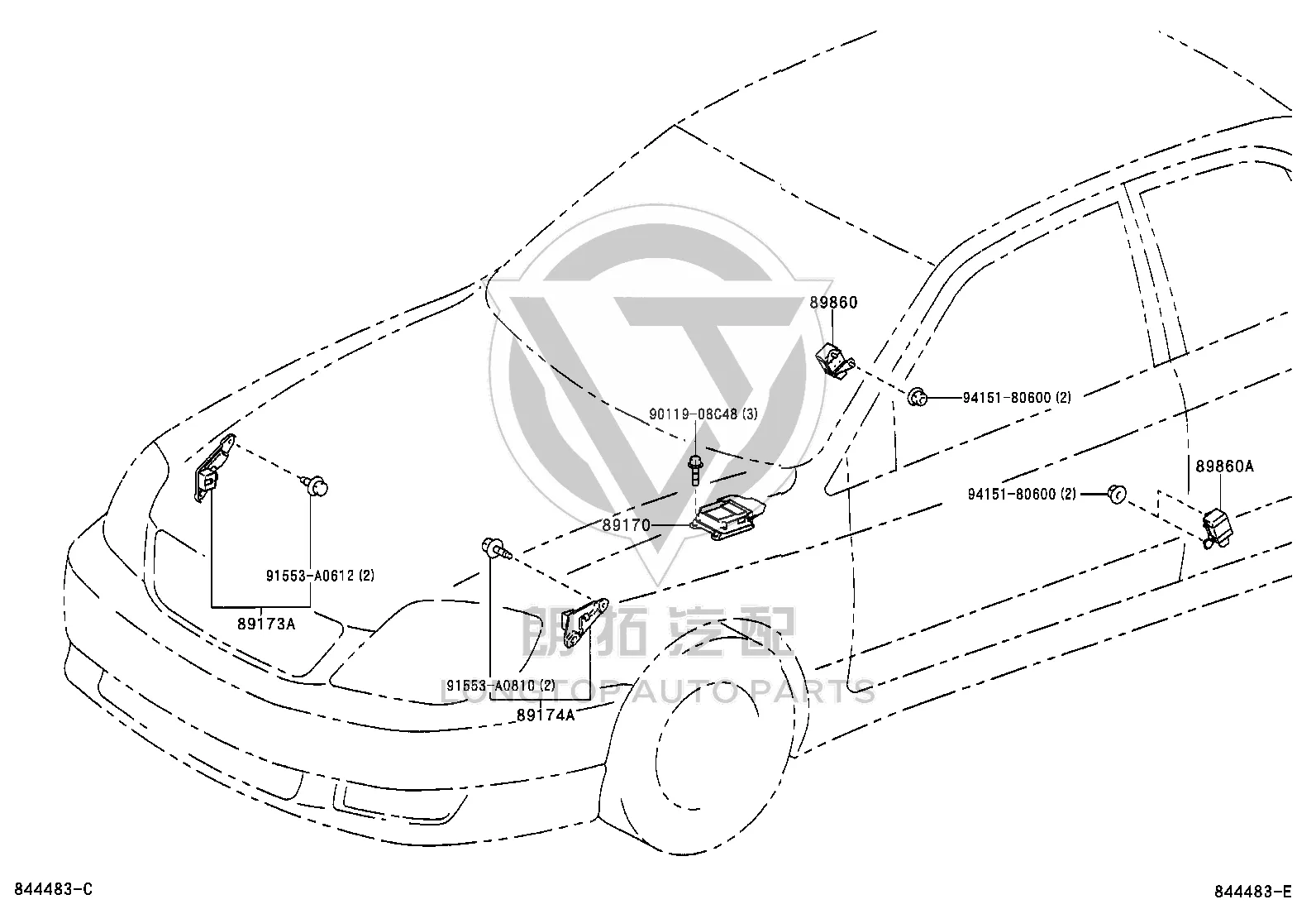 Front Airbag Sensor (Right) 89173-19275 for Toyota Corolla